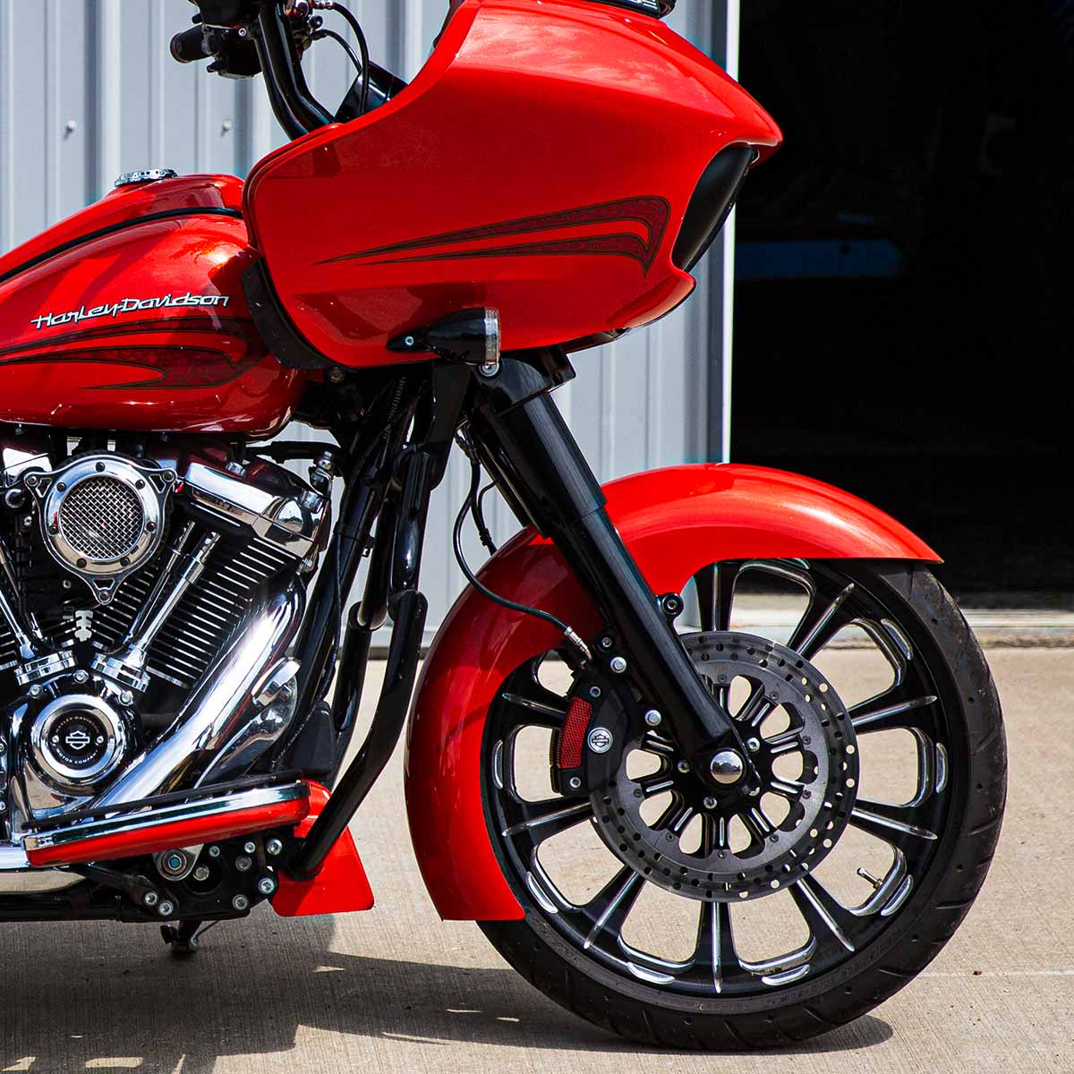 Level Tire Hugger Front Fender Fit Kit for Harley-Davidson 2014-2023 Touring Motorcycle Models(Level)