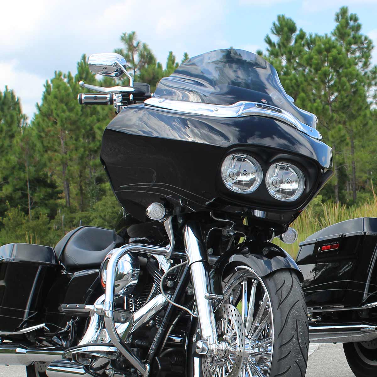 12" Sport Dark Smoke Flare™ Windshield for Harley-Davidson 1998-2013 Road Glide Motorcycle Models(12" Sport - Dark Smoke)