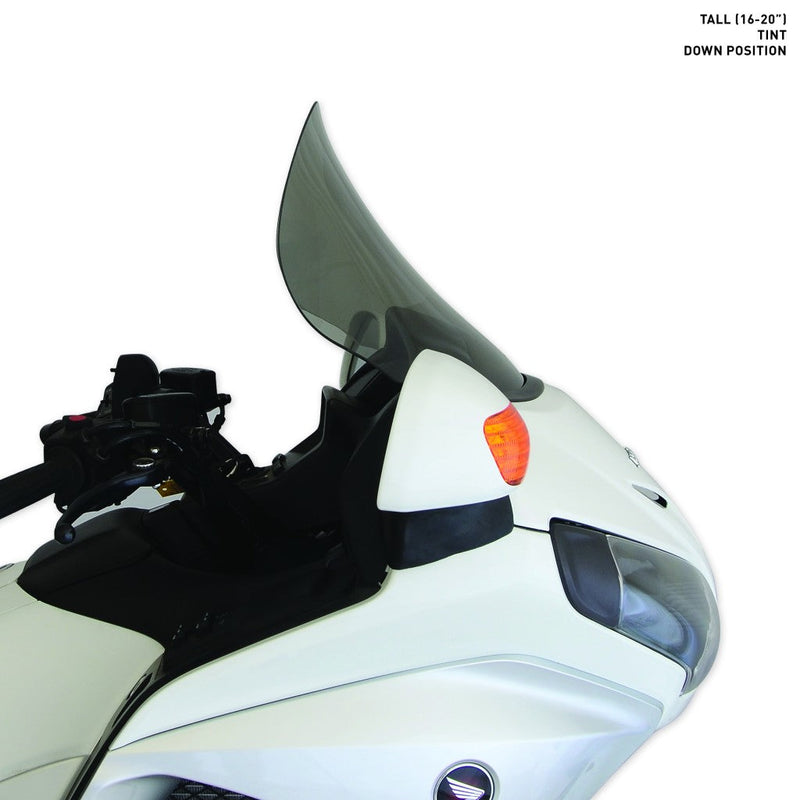 16-20" Tint Windshield for Honda® 2001-2017 Gold Wing motorcycle models shown in down position(16-20" Tint - Down Position)