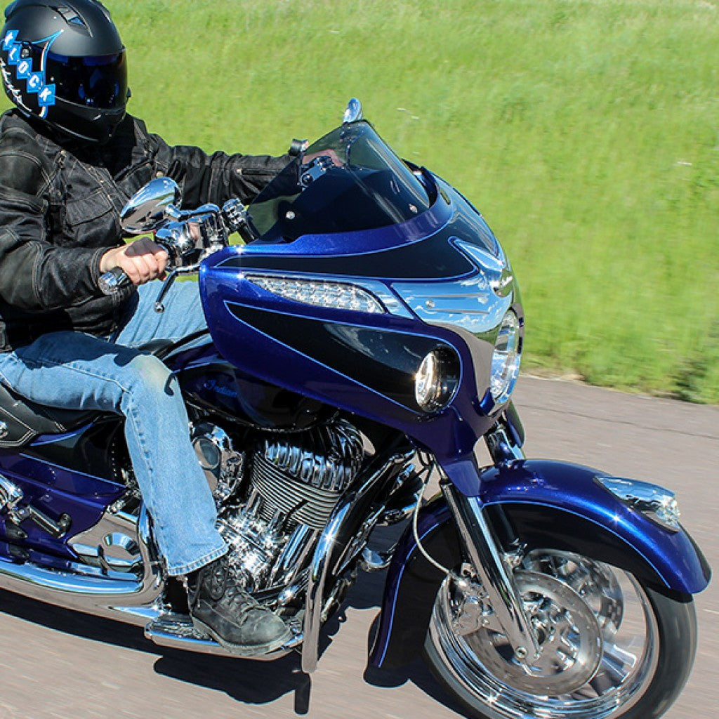 10" Dark Smoke Flare™ Windshield for Indian® 2014-2024 Chieftain and Roadmaster motorcycle models(10" Dark Smoke)