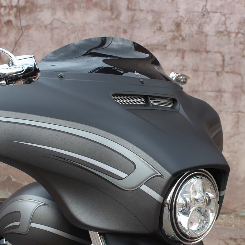 Round raw Fairing Vent Screens for Harley-Davidson 2014-2025 FLH(Round - Satin (raw))