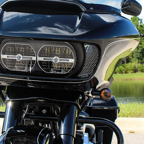 Honeycomb Fairing Side Vent Screens for Harley-Davidson Motorcycles 2015-2023 Road Glide(Honeycomb - Satin (raw))