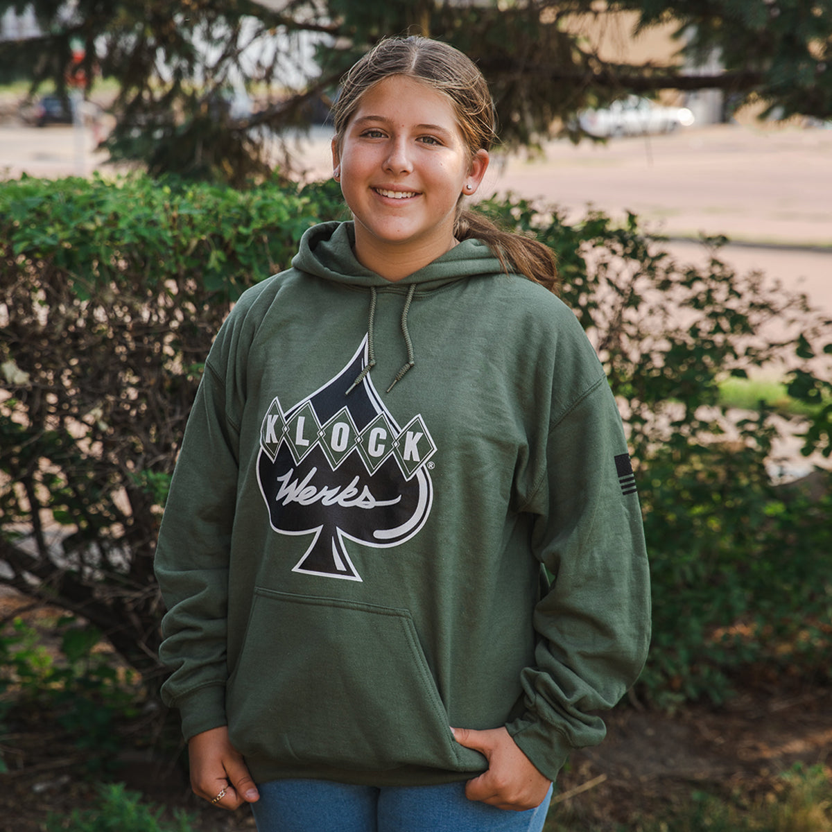 Logo Hoodie Ashlyn is wearing a Medium Logo Hoodie