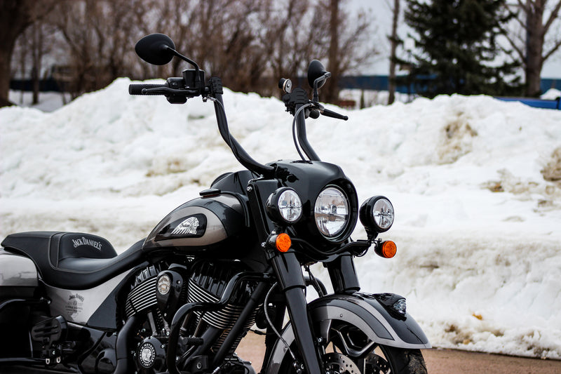 13" Black bar and black knuckles on KlipHangers for 2018-2022 Indian® Chief and Springfield Motorcycles(13" Black / Black)