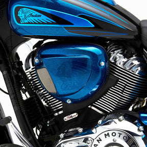 Reytelo Air Cleaner Cover for Indian® motorcycles shown on 2019 Chieftain
