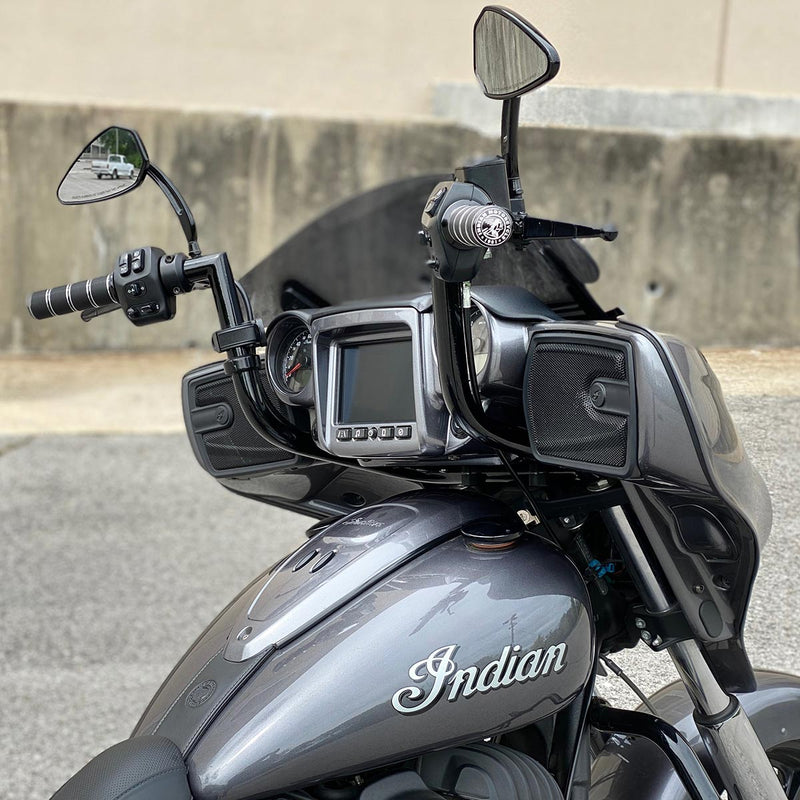 12" Black Ergo Bars for 2021, 2022, 2023, 2024, 2025, 2026 Indian® Chieftain, Roadmaster, Dark Horse motorcycle models(12" Black)
