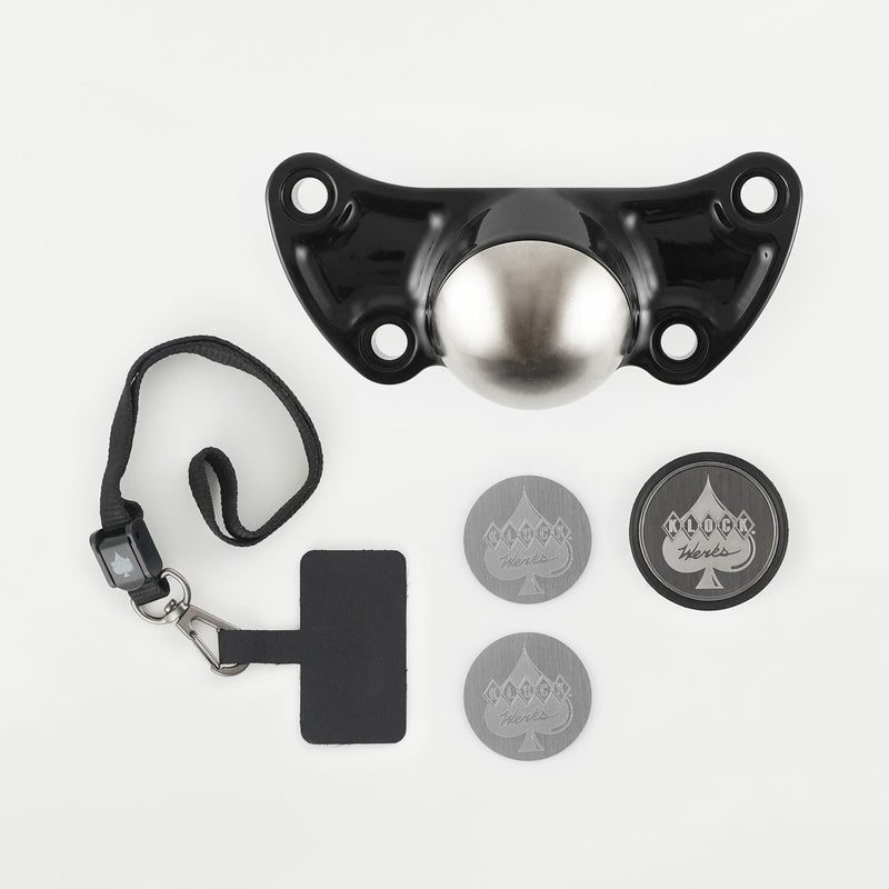 Black Center Riser Magnetic Phone Mount for Harley Davidson Motorcycles(Black Center Riser Mount - Complete Kit) 