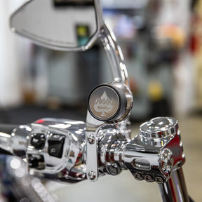 Chrome Perch Handlebar Magnetic Phone Mount for Indian® Heavyweight Motorcycles shown on bike
