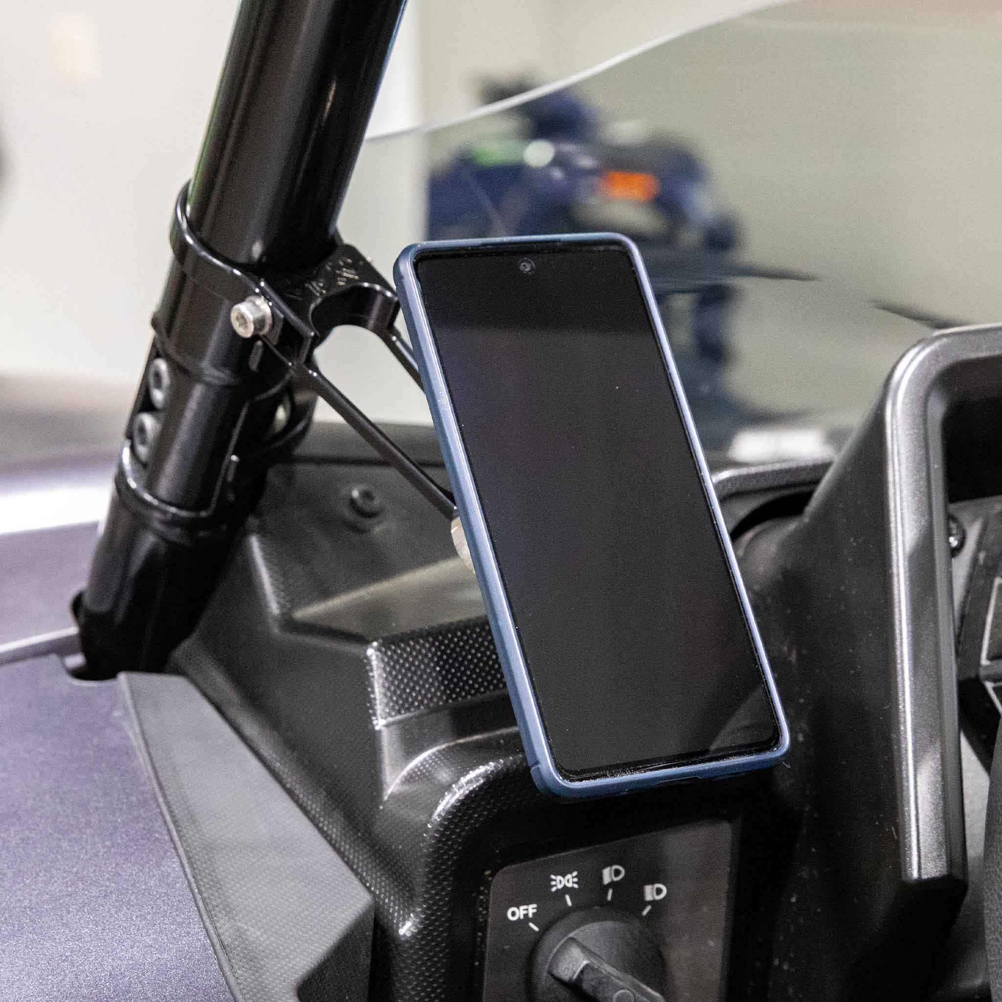 1.75" Offset Roll Cage Magnetic Phone Mount shown on Artic Cat Wildcat XX side by side(1.75" Mount shown on Wildcat XX)
