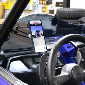 2" Offset Roll Cage Magnetic Phone Mount shown on KHonda Talon side by side
