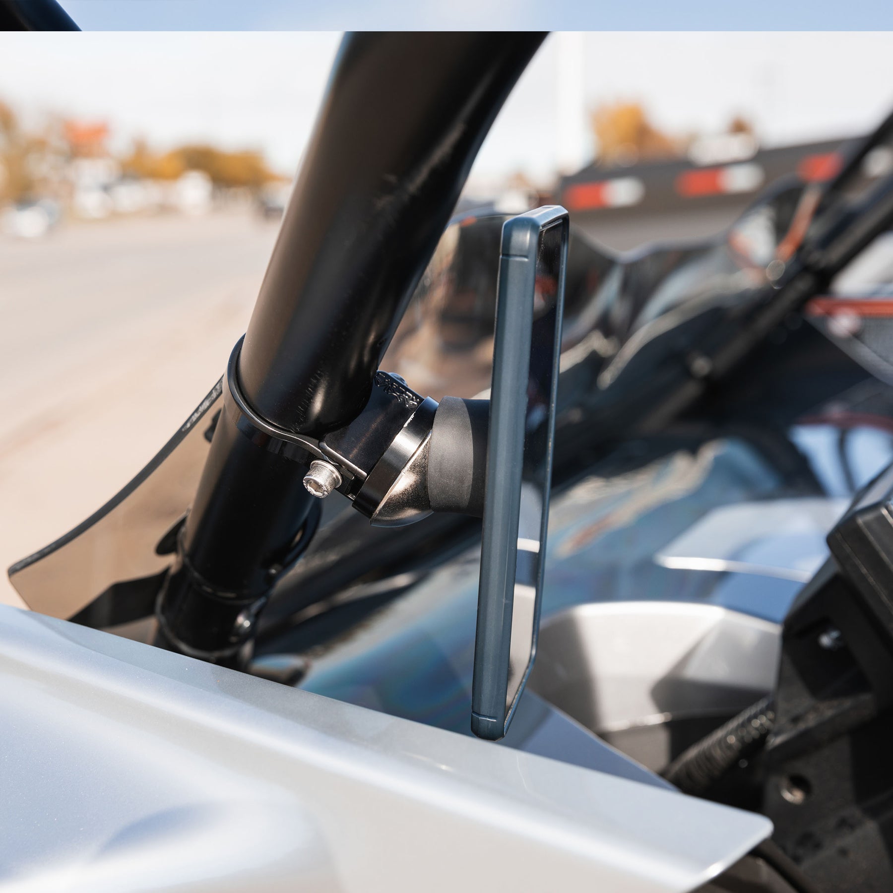 1.625 inch Roll Cage Magnetic Phone Mount in use 