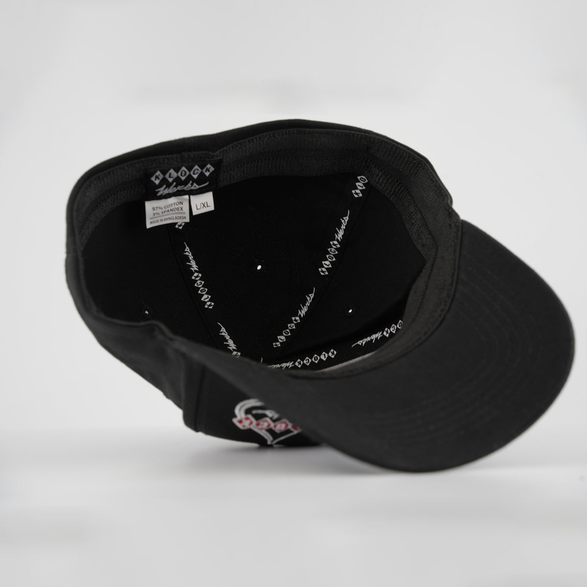 Black Klock Werks Offset Spade Logo Embroidered Hat with Branded Interior Ribbing (Klock Werks Offset Logo Embroidered Hat Branded Interior Ribbing)