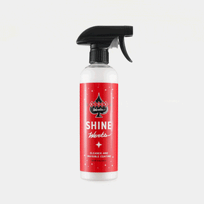 16 oz Shine Werks cleaning and polishing product bottle that is rotating