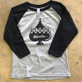 Klassic Logo Youth 3/4 Sleeve Klock your mini me out with the original Klock Werks Logo
