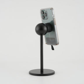 Black Satin iOmini™ Magnetic Phone Mount with Phone 
